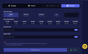 Hướng dẫn nạp tiền bằng thẻ cào điện thoại
